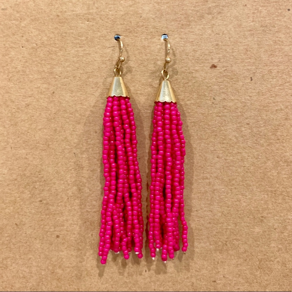 Pink Tassel Earrings